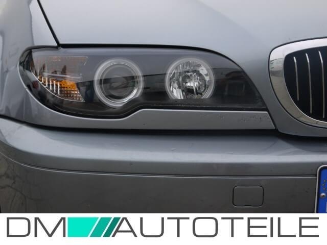 Satz Angel Eyes Scheinwerfer Schwarz Limousine Touring passt für BMW 3er E46  Facelift 01-05