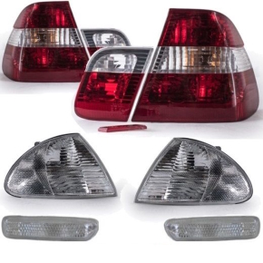FACELIFT DESIGN SET BMW E46 Saloon Front Lights +Rear...