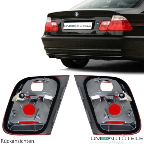 Rückleuchten SET innen Rot Weiss passend für BMW E46 Limousine 98-01 + 4x Birnen
