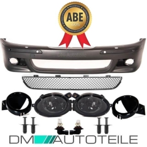 SPORT FRONT BUMPER FITS ON BMW E39+SET FOG LIGHT SMOKE...