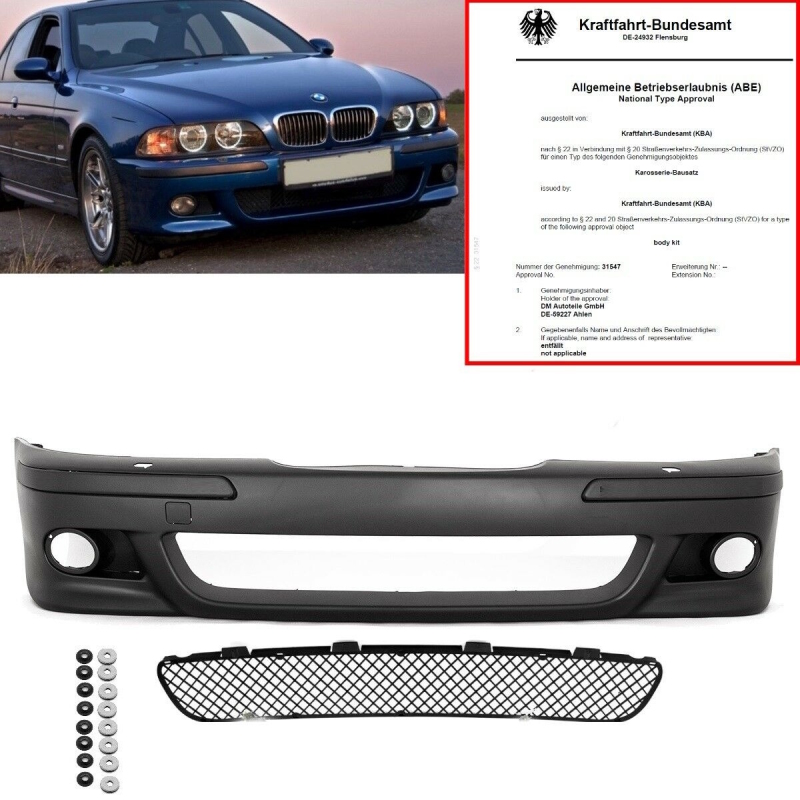 Front Bumper Sport w/o PDC for Wash System fits on BMW E39 w/o M5