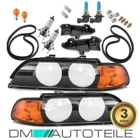 2x SCHEINWERFER Schwarz HB3/H7+Blinker Orange+8tlg. Set...