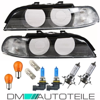 Set BMW E39 Scheinwerfer Glas Gehäuse Rechts & Links...