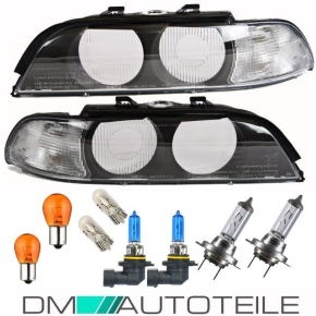 2x SCHEINWERFER Schwarz HB3/H7+wei&szlig;e Blinker+Birnen...