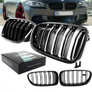 SET Doppelsteg Kühlergrill Grill Schwarz Glanz lackiert...