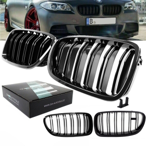 SET Kidney Front Grill Dual Slat Black Gloss fits on BMW...