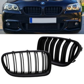 2x Kidney Front Grille Dual Slat BLACK MATT fits on BMW...