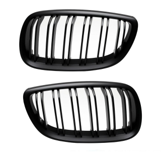 2x Kidney Front Grille Dual Slat SET Black Matt fits on...