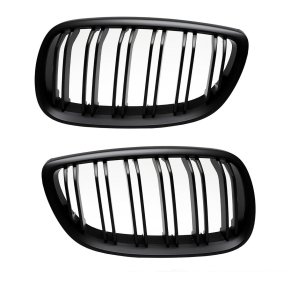 2x Kidney Front Grille Dual Slat SET Black Matt fits on BMW E92 E93 06-10 also M