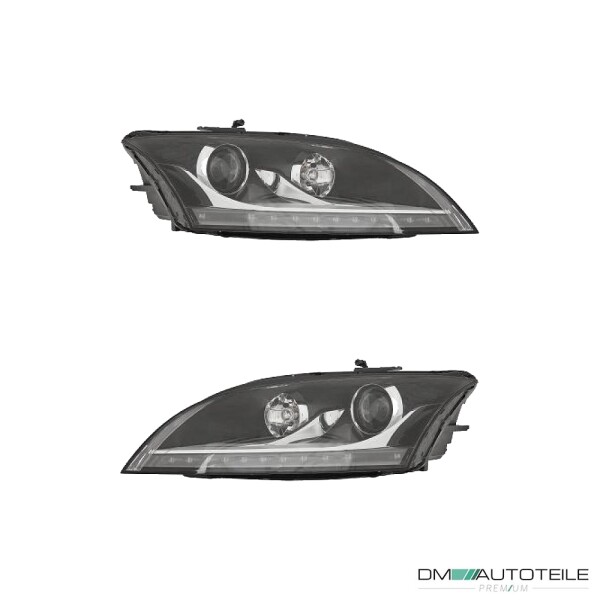 Halogen Scheinwerfer Für Audi TT 8J 06-10 Schwarz Klarglas