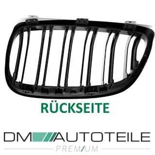 Set Kidney Front Grille Dual Slat Black Gloss fits on BMW E92 E93 06-10 also M