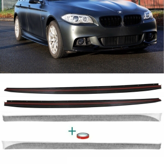 Set Seitenschweller Leisten Schwarz Matt SPORT-Performance + Folie passt  für BMW 5er F10 F11 M