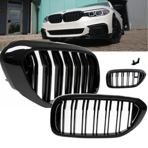 Kühlergrill Front Grill Schwarz Glanz Rote Leiste für Emblem passt für VW Golf  7 nicht GTI bj 12-16