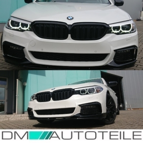Doppelsteg Kühlergrill Schwarz GLANZ Performance passt für BMW 5er G30 G31 2017>