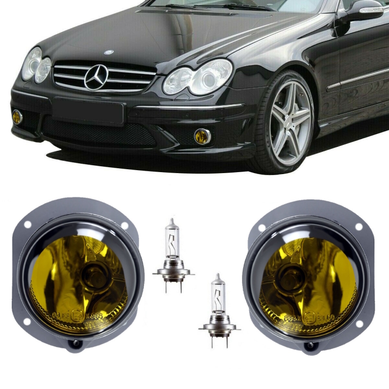 Set Fog Lights Yellow + H7 bulbs fits on Mercedes AMG W211 S211 W204