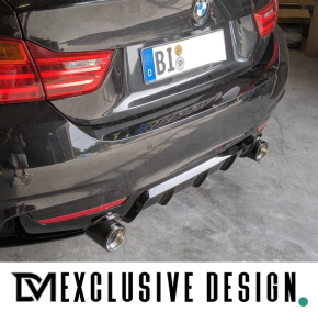DM Exklusive Design Duplex 335d Auspuffanlage Performance+Diffusor Edelstahl Blenden Carbon glanz Made in Germany passt für BMW 3er F30 F31 316d-320d mit M-Paket