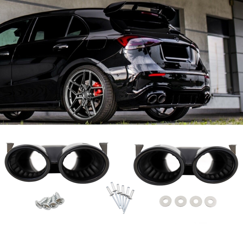 Heckdiffusor & Doppel Auspuffblenden A45 AMG Look Für Mercedes W177 Hatchback