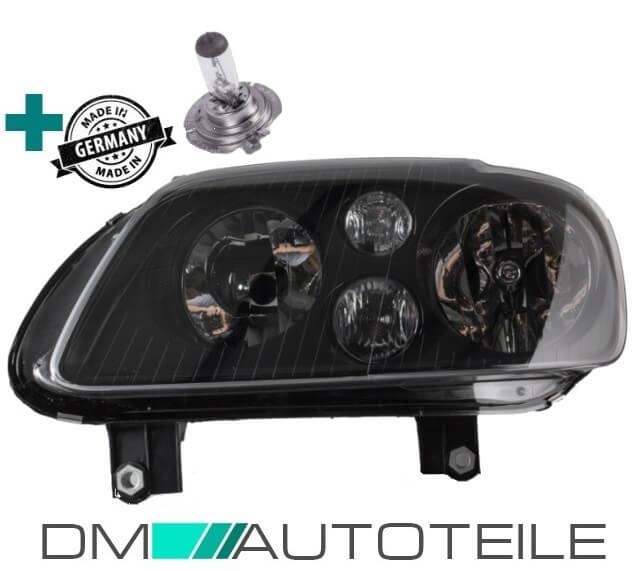 VW Touran 03 06 amp Caddy 04 10 Headlight Left Black H7 H7 Motor Bulb