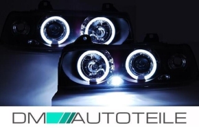 Angel Eyes headlights Set fits on BMW E36 90-99 black Saloon Estate