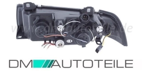 Angel Eyes headlights Set fits on BMW E36 90-99 black Saloon Estate