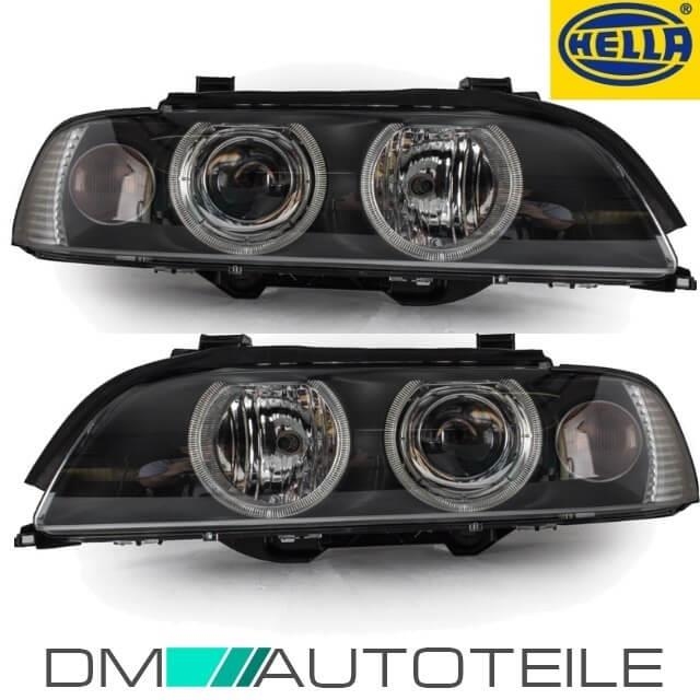 H7 H1 Scheinwerfer mit Angel Eye Ringe BMW 5er E39 Schwarz 1995-2000 H7 H1 Scheinwerfer mit Angel Eye Ringe BMW 5er E39 Schwarz 1995-2000