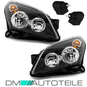 2x Opel Astra H Scheinwerfer SET Schwarz Klarglas H7/H1 +...