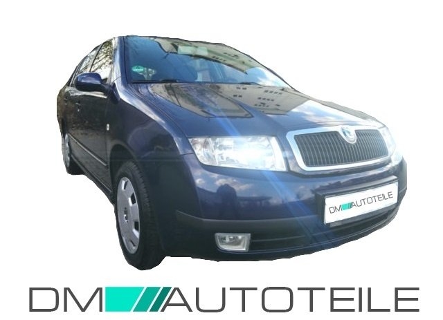 Set Skoda Fabia 6y Headlights Left Right Chrome Black 99 07 For Headlamp Beam Height Control H7 H3 1 Set Of H7 Bulbs