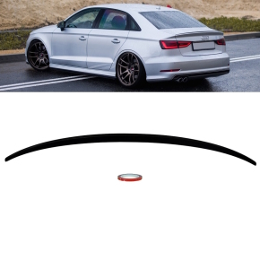 Sport Rear Trunk Lip Roof Spoiler Carbon Gloss+ 3M fits on Audi A3 8V Saloon + RS3