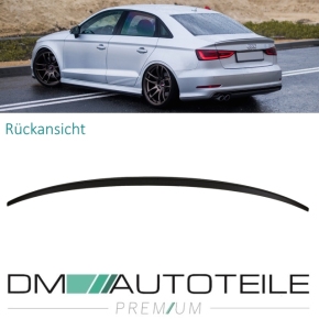 Sport Rear Trunk Lip Roof Spoiler Carbon Gloss+ 3M fits on Audi A3 8V Saloon + RS3