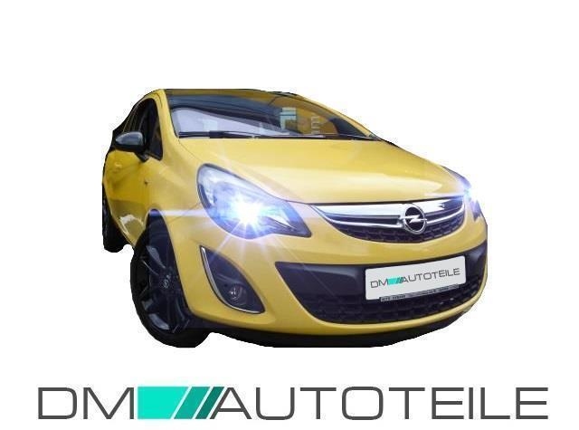 Set Opel Corsa D Scheinwerfer rechts & links Klarglas 11-14 Facelift +  Tagfahrlicht H7/H1 +Birnen