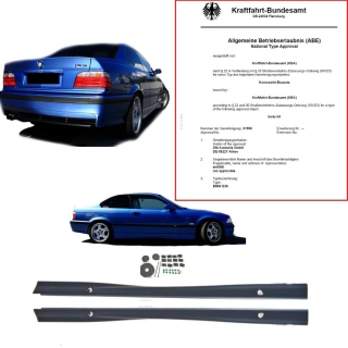 SET Seitenschweller ABS Kunststoff +MONTAGEKIT ABE* passt für BMW E36 auch M M3