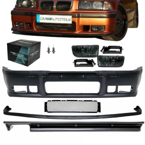 4-Pcs Front Bumper Black Mouldings Panels Trims fits on BMW E36 M3