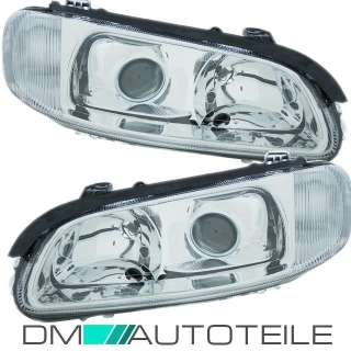 Set Opel (Vauxhall) Omega B clear glass headlights 94-99 for headlamp beam  height control H1/H7