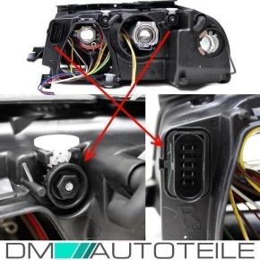 Scheinwerfer SET + 4x H7 Marken Birnen + LWR Motor passt für VW Passat 3BG ab 00-05