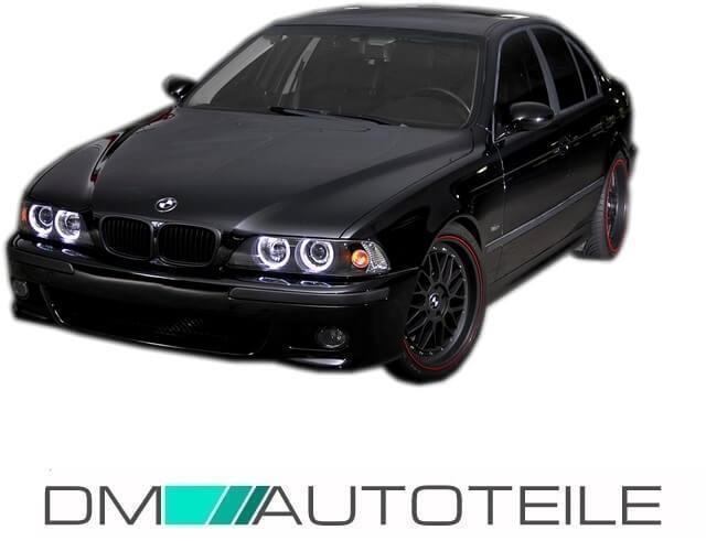 Set BMW E39 Angel Eyes headlights black H7/H7 95-00 Facelift design + 4x H7  Osram bulbs