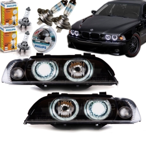 Set Angel Eyes Scheinwerfer Schwarz H7/H7 95-00 Facelift...