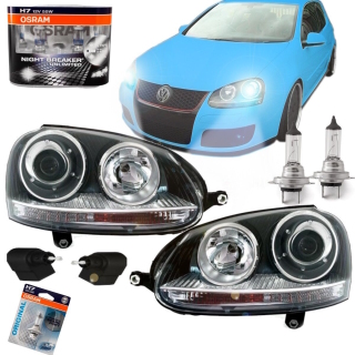 Set VW Golf 5 V GTI Look Scheinwerfer Halogen Schwarz...