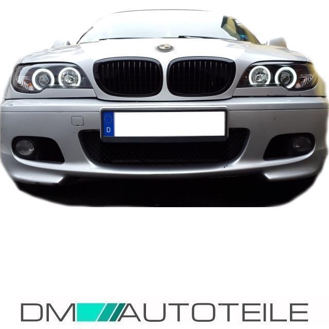 Set BMW E46 Saloon Estate CCFL Angel Eyes headlights black H7/H7 01-05 + 4x  H7 Osram bulbs
