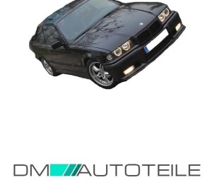 Estate Saloon Angel Eyes headlights Set clear glass - black fits on BMW
