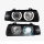 Estate Saloon Angel Eyes headlights Set clear glass - black fits on BMW E36 90-99