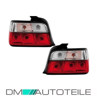 Rückleuchten Set Kristall Rot Weiß passend für BMW E36 Coupe Cabrio Bj 90-97