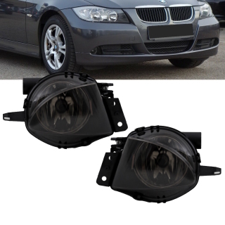 Set Fog Lights Lamps Black Smoke + H11 fits on BMW E90...