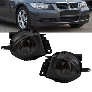 Set Fog Lights Lamps Black Smoke + H11  fits on BMW E90 E91 pre Facelift 2005-2008 without M-Sport