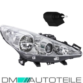 LED Tagfahrlicht Design Scheinwerfer für Peugeot 207 06-12 schwarz