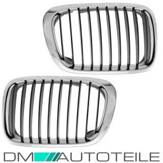 Set Kühlergrill Schwarz Chrom passend für BMW E46...
