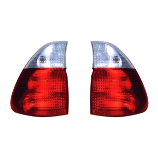 Heckleuchten Rückleuchten Depo / TYC rot weiss SET außen passt für BMW X5 E53 1999-2003