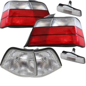 Rear Lights Indicators Sedan Red White Clear Facelift Set...