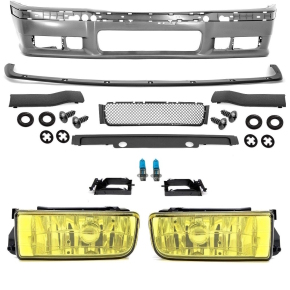 SPORT FRONT BUMPER ALL MODELS+GT SPOILER +Fogs Yellow fits on BMW E36 also M M3