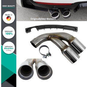 Sport-Performance Exhaust tail pipes chrome +Diffusor...