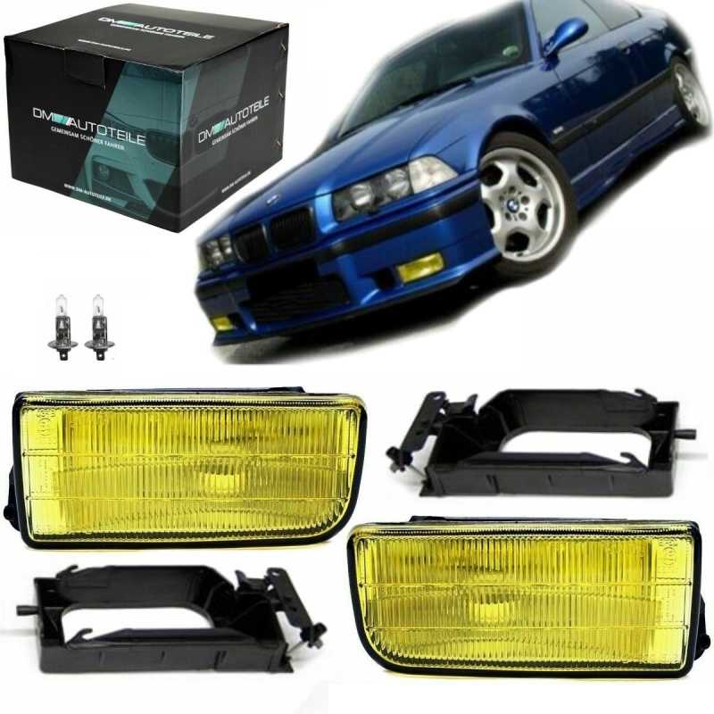 Set BMW E36 fog lights yellow grained USlook all models DMAutotei